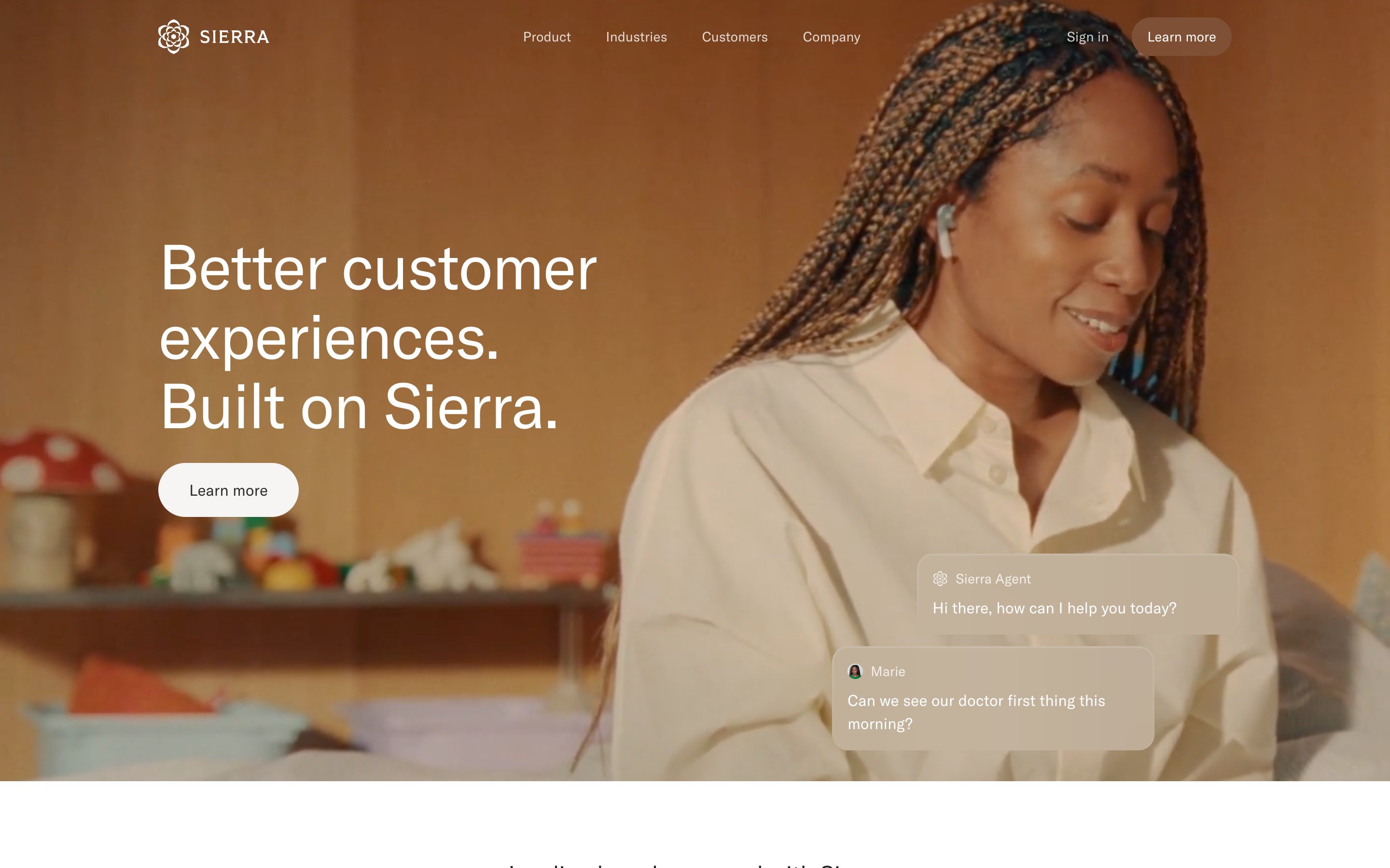 Screenshot of sierra.ai captured for this review